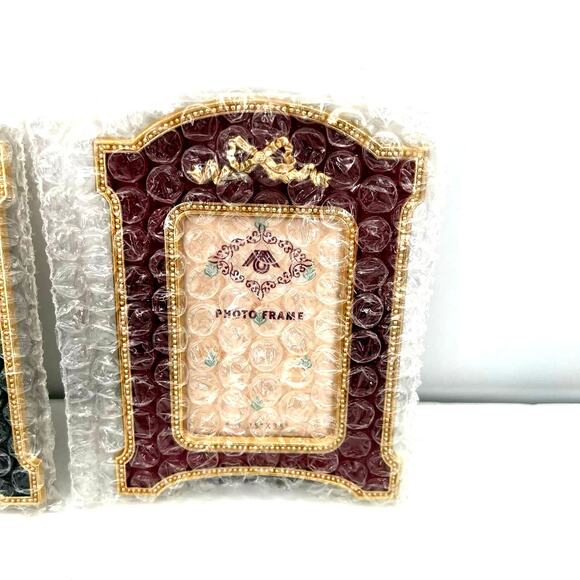 Vintage Hollywood Regency enamel photo frames. Set of 3 - Picture 7 of 8